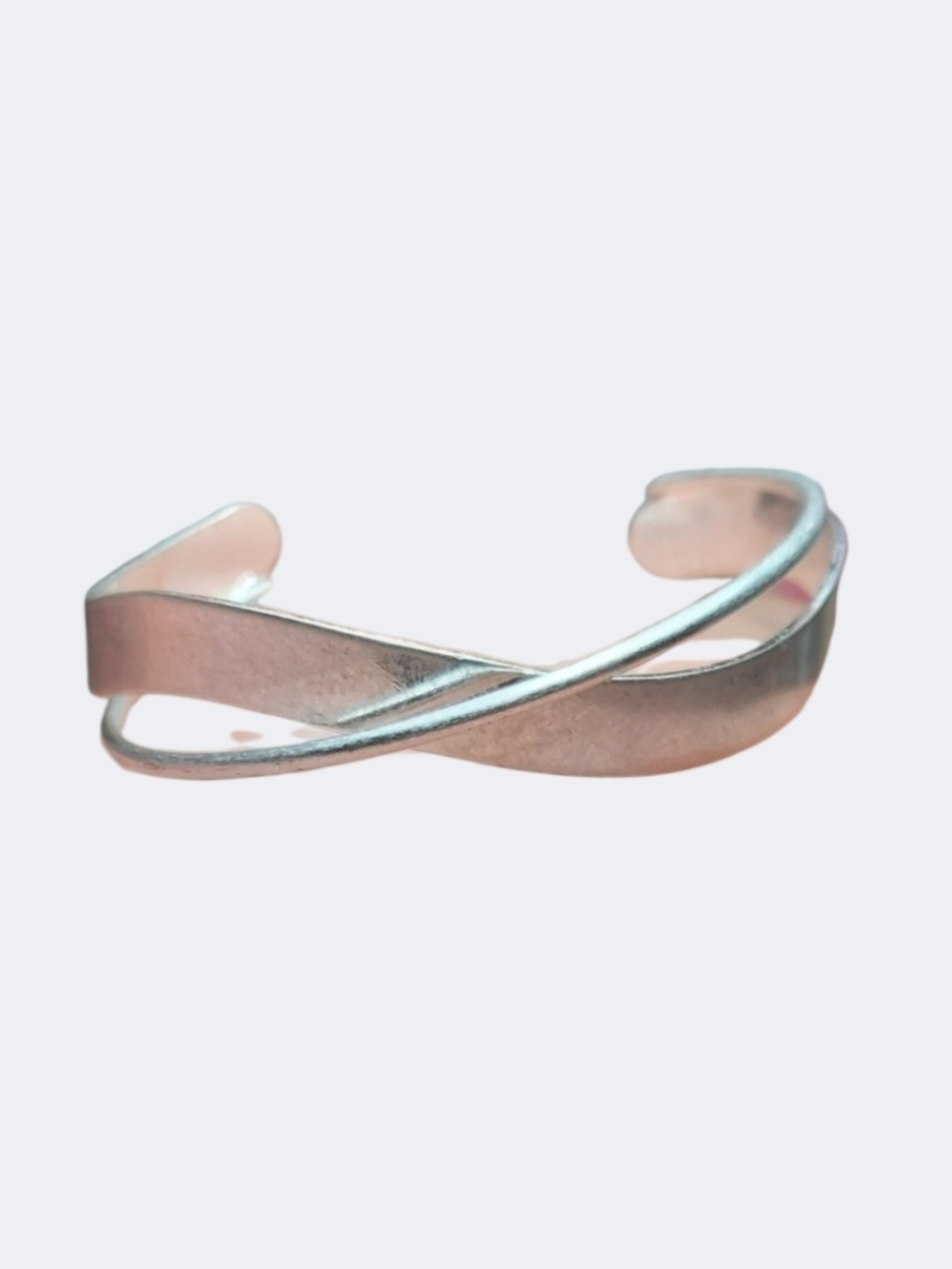 NWT Nadine West Twisted Open Cuff Bracelet in Shiny Silver